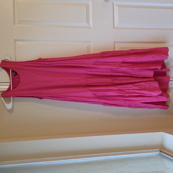 Maeve By Anthropologie Marlene Tiered Pink Maxi Dress Size L Sleeveless - Picture 3 of 10